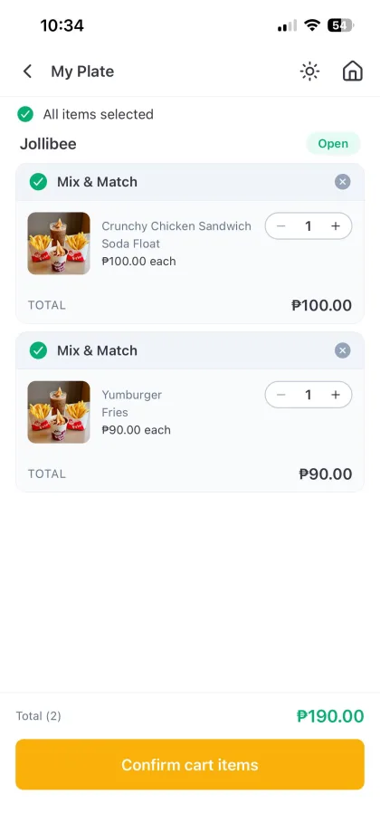 Foody app cart screen